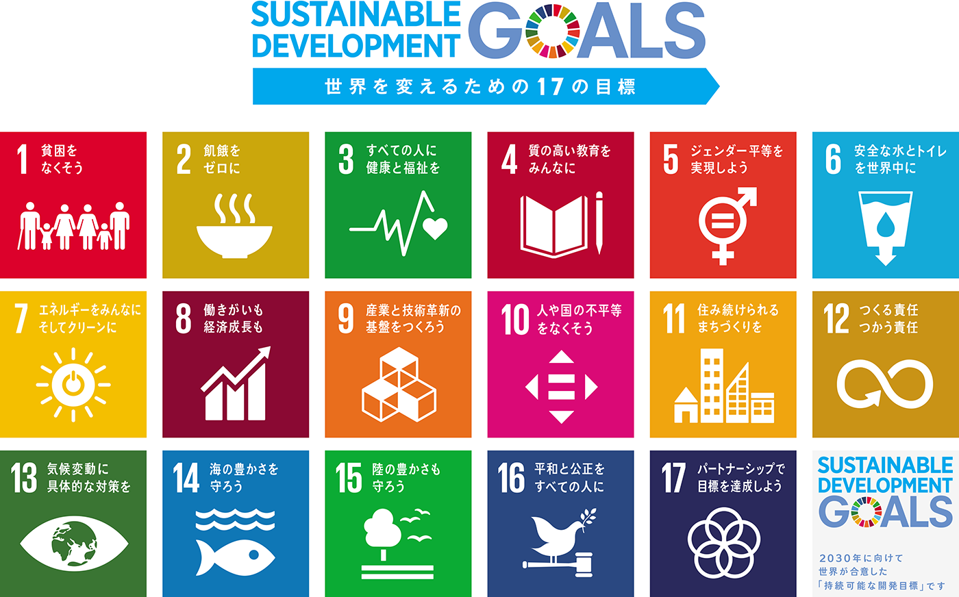 SUSTAINABLE DEVELOPMENT GOALS 世界を変えるための17の目標
